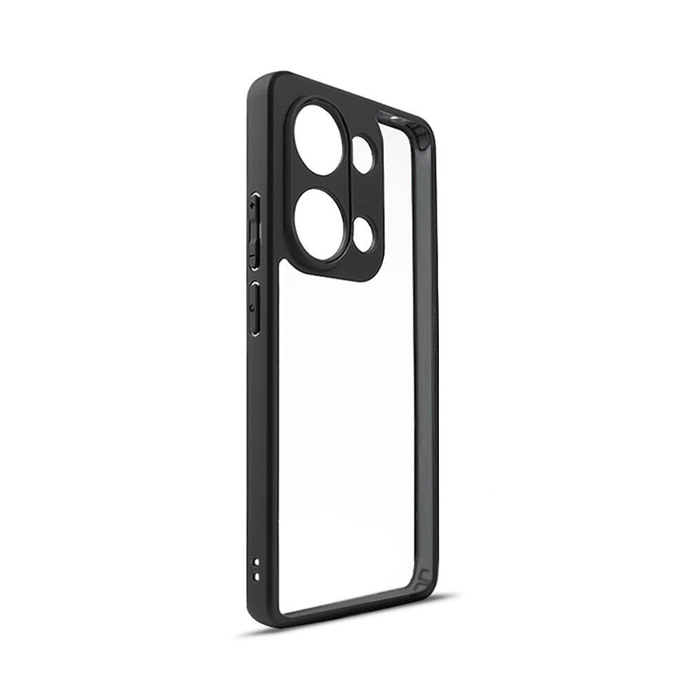 Xiaomi Redmi Note 13 Pro 4G Kılıf Kamera Korumalı Şeffaf Arka Yüzey Zore New Roll Kapak Siyah