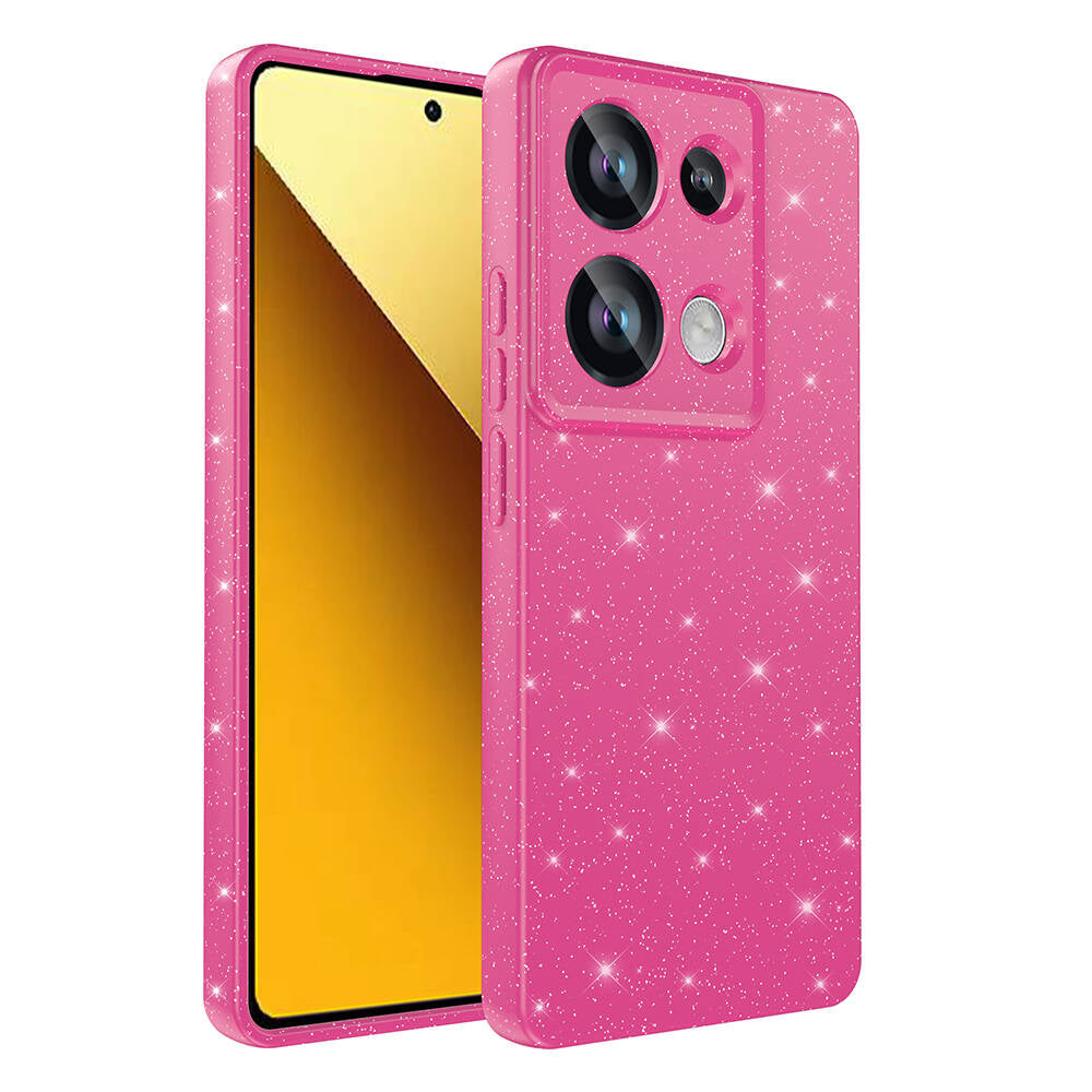 Xiaomi Redmi Note 13 Pro 4G Kılıf Kamera Korumalı Simli Lüks Zore Koton Kapak Lila