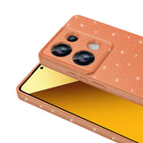 Xiaomi Redmi Note 13 Pro 4G Kılıf Kamera Korumalı Simli Lüks Zore Koton Kapak Turuncu