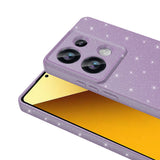 Xiaomi Redmi Note 13 Pro 4G Kılıf Kamera Korumalı Simli Lüks Zore Koton Kapak Lila