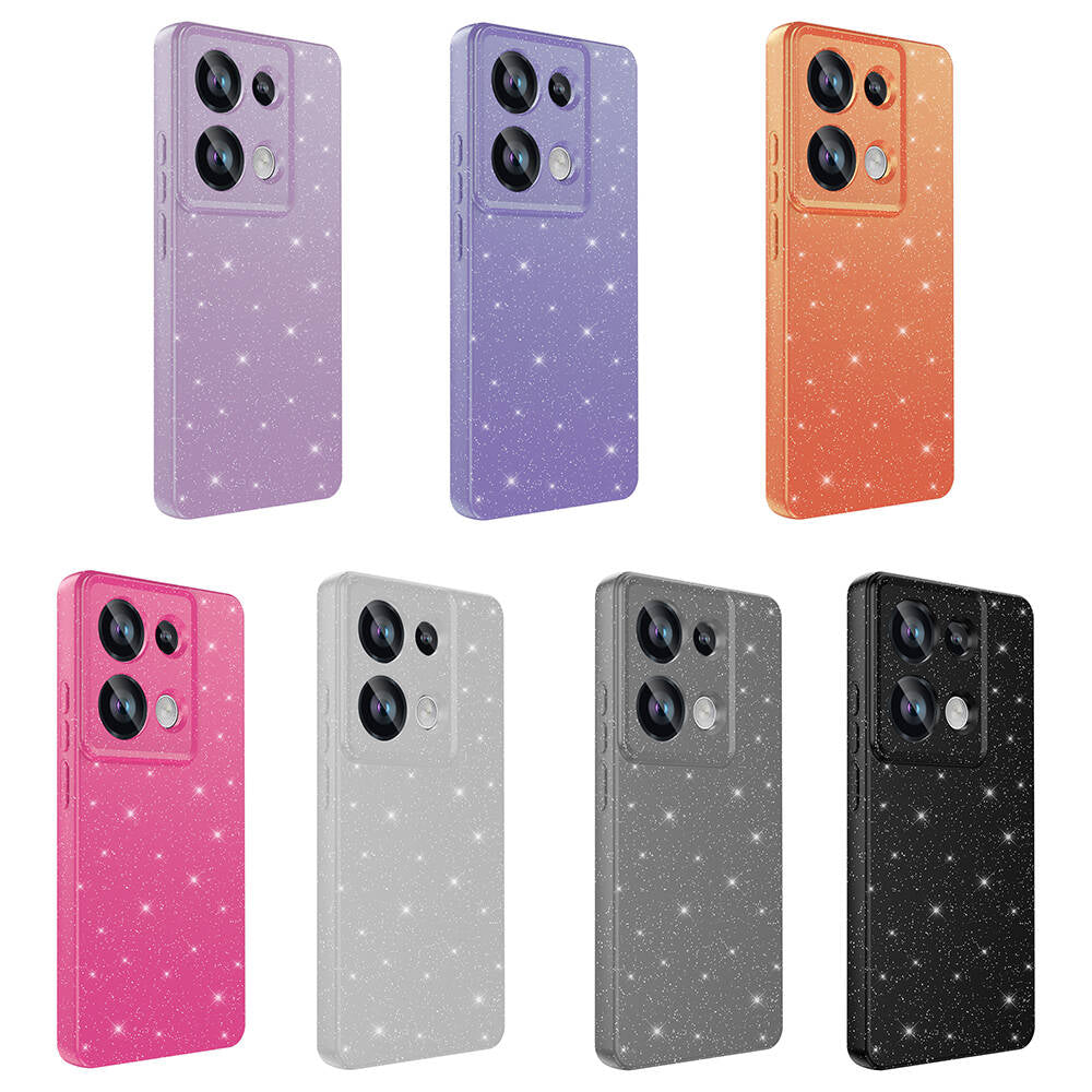 Xiaomi Redmi Note 13 Pro 4G Kılıf Kamera Korumalı Simli Lüks Zore Koton Kapak Pembe Koyu