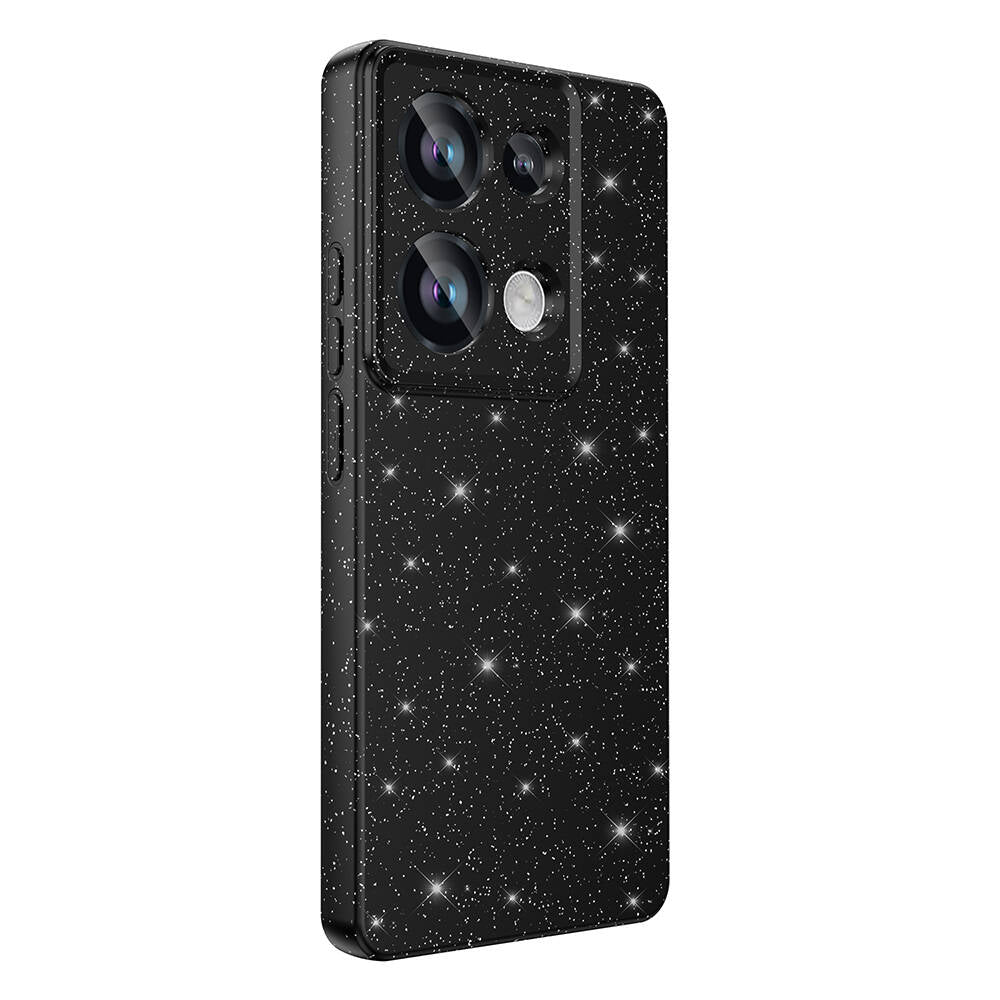 Xiaomi Redmi Note 13 Pro 4G Kılıf Kamera Korumalı Simli Lüks Zore Koton Kapak Pembe Koyu