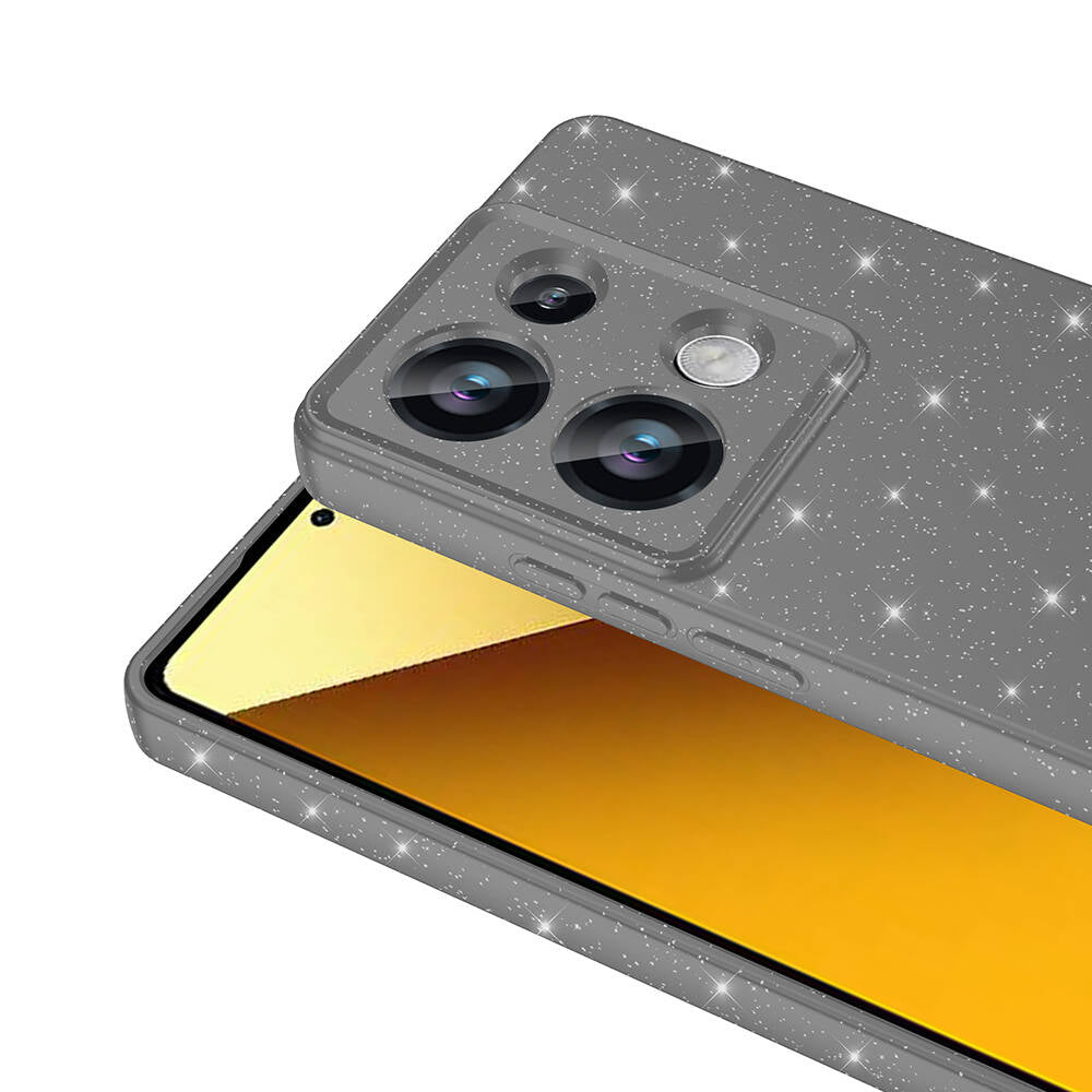 Xiaomi Redmi Note 13 Pro 4G Kılıf Kamera Korumalı Simli Lüks Zore Koton Kapak Mor