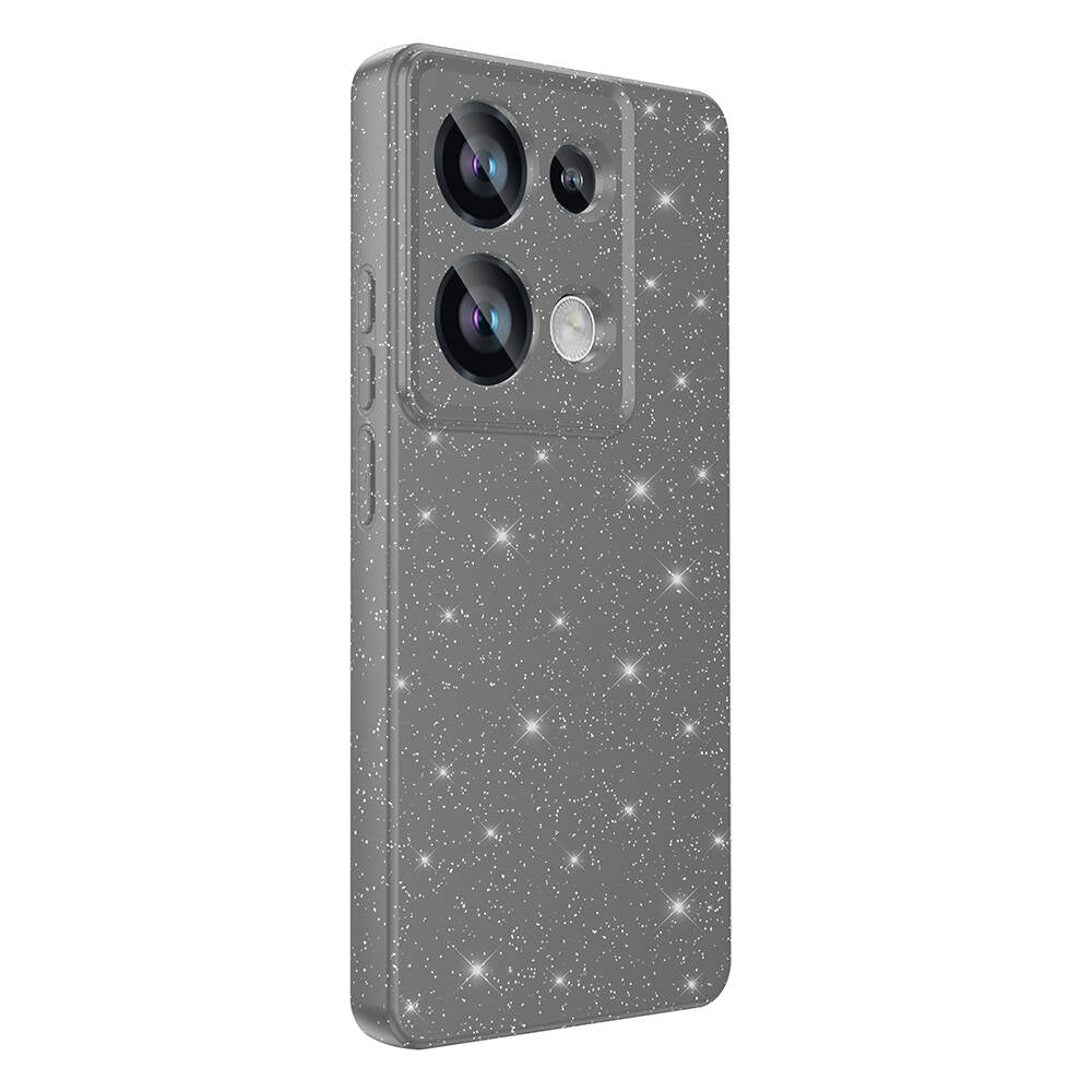 Xiaomi Redmi Note 13 Pro 4G Kılıf Kamera Korumalı Simli Lüks Zore Koton Kapak Gümüş