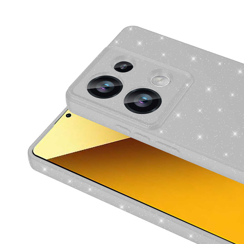 Xiaomi Redmi Note 13 Pro 4G Kılıf Kamera Korumalı Simli Lüks Zore Koton Kapak Gri