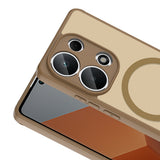 Xiaomi Redmi Note 13 Pro 4G Kılıf M-safe Şarj Özellikli Zore Babet Kapak Kahverengi