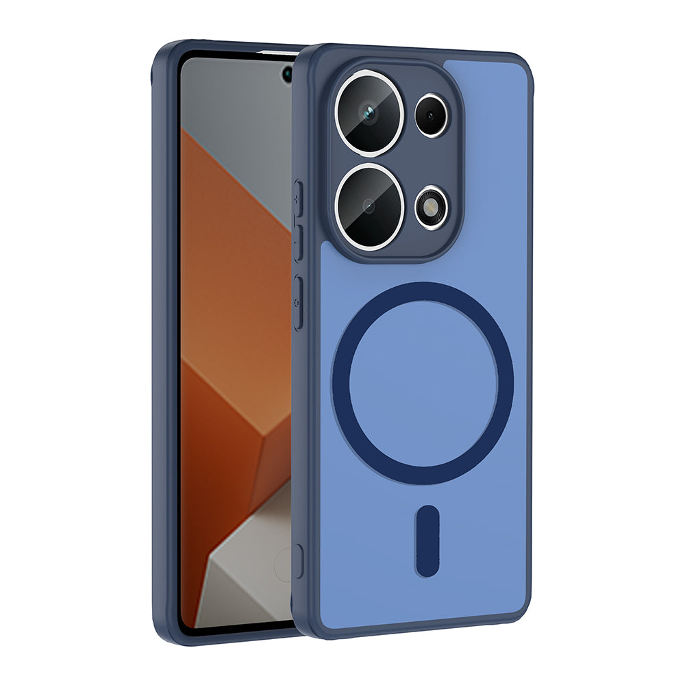 Xiaomi Redmi Note 13 Pro 4G Kılıf M-safe Şarj Özellikli Zore Babet Kapak Lacivert