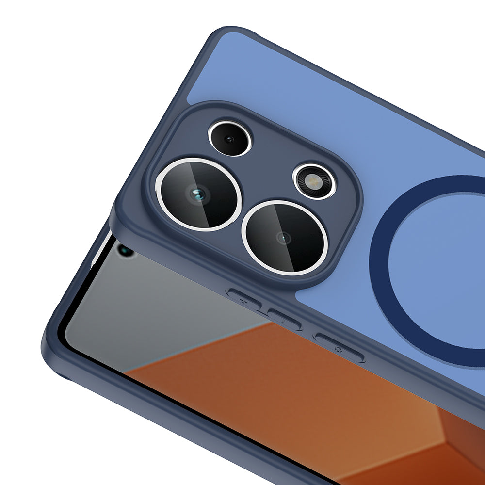 Xiaomi Redmi Note 13 Pro 4G Kılıf M-safe Şarj Özellikli Zore Babet Kapak Lacivert