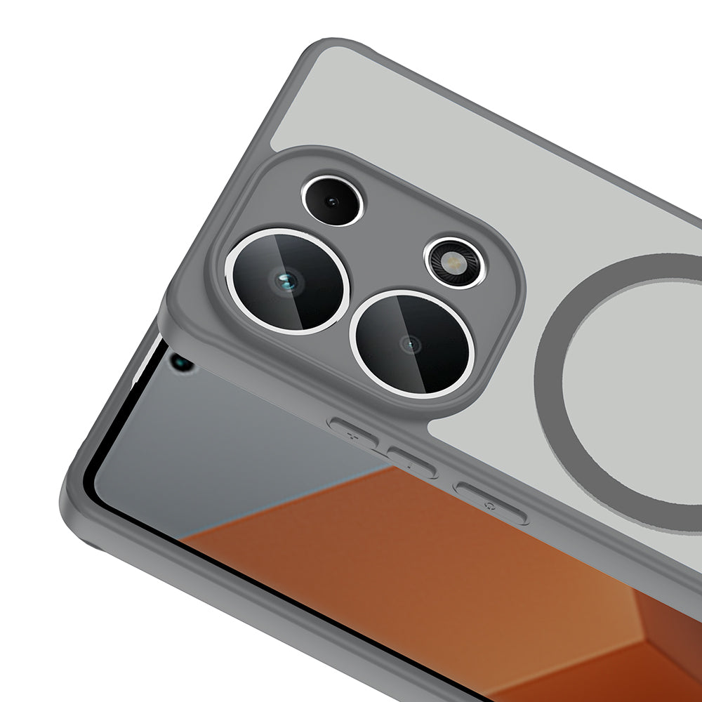 Xiaomi Redmi Note 13 Pro 4G Kılıf M-safe Şarj Özellikli Zore Babet Kapak Gri