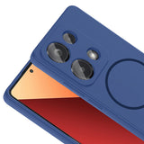 Xiaomi Redmi Note 13 Pro 4G Kılıf M-safe Şarj Özellikli Zore Meta Kapak Titanyum-Gri