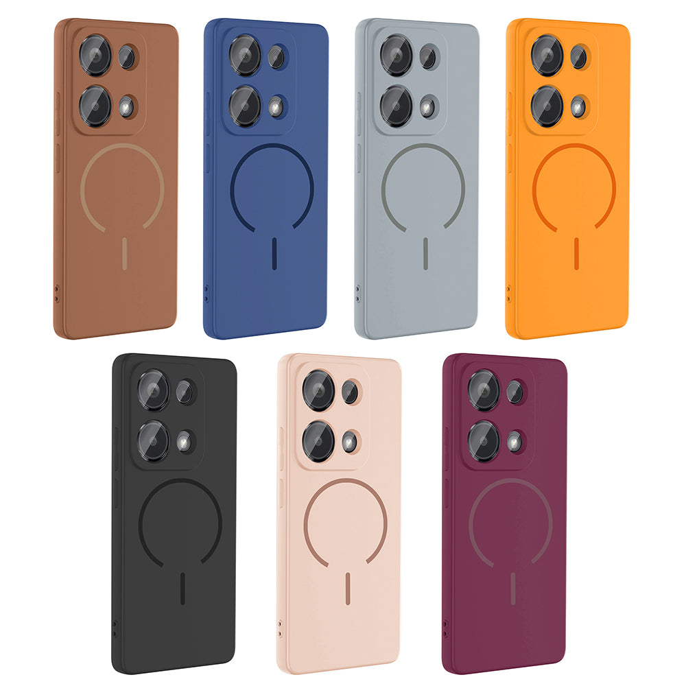 Xiaomi Redmi Note 13 Pro 4G Kılıf M-safe Şarj Özellikli Zore Meta Kapak Titanyum-Gri