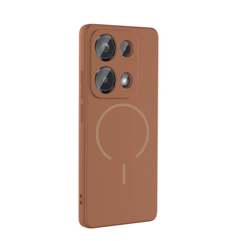 Xiaomi Redmi Note 13 Pro 4G Kılıf M-safe Şarj Özellikli Zore Meta Kapak Titanyum-Gri