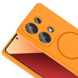 Xiaomi Redmi Note 13 Pro 4G Kılıf M-safe Şarj Özellikli Zore Meta Kapak Titanyum-Gri