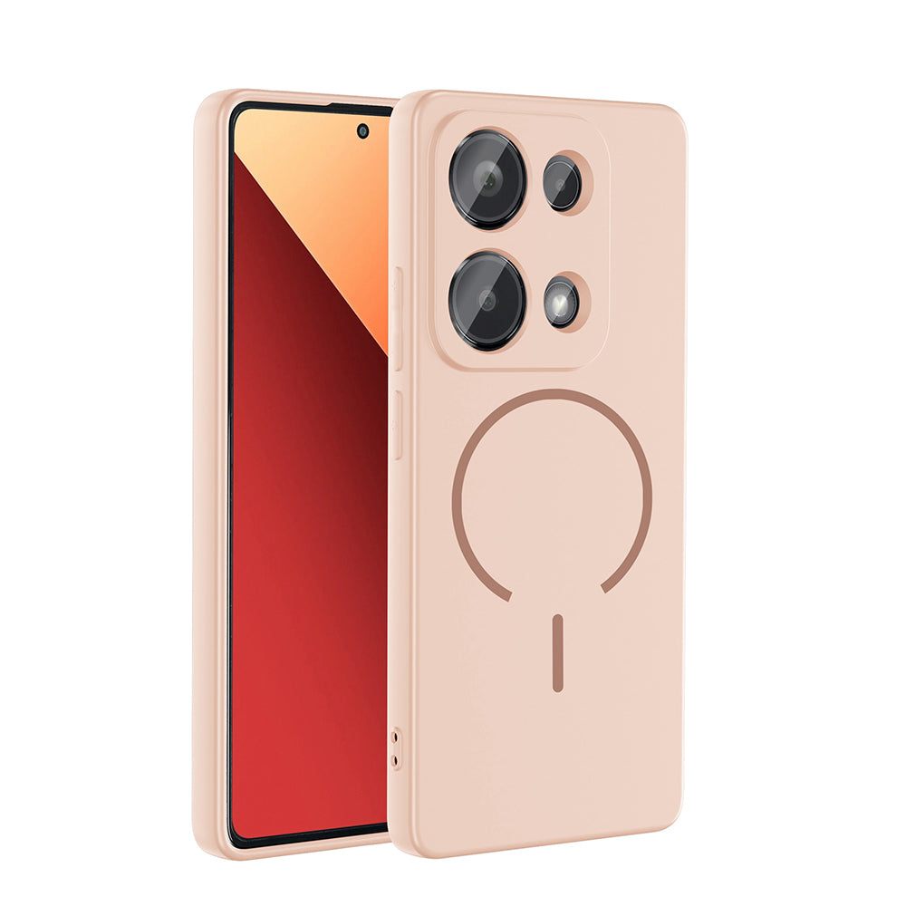 Xiaomi Redmi Note 13 Pro 4G Kılıf M-safe Şarj Özellikli Zore Meta Kapak Titanyum-Gri