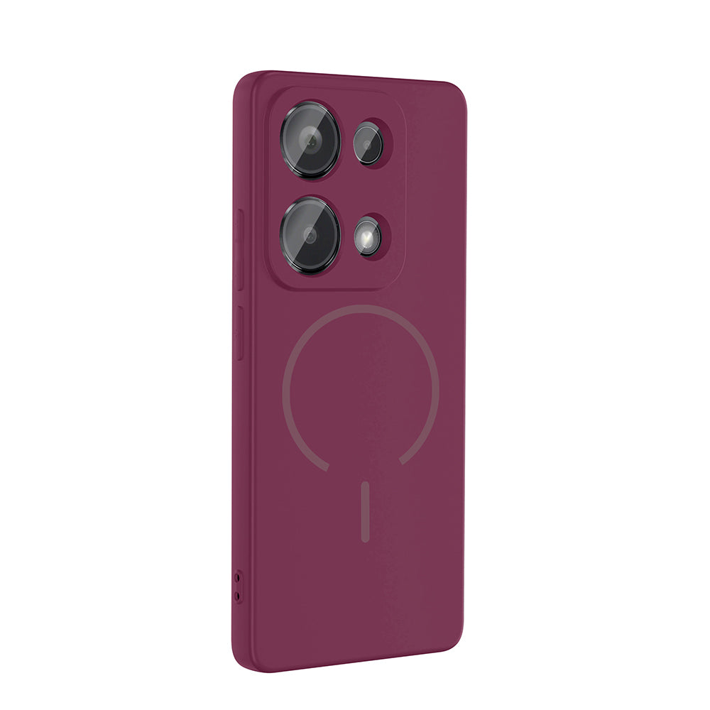 Xiaomi Redmi Note 13 Pro 4G Kılıf M-safe Şarj Özellikli Zore Meta Kapak Titanyum-Gri