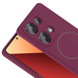 Xiaomi Redmi Note 13 Pro 4G Kılıf M-safe Şarj Özellikli Zore Meta Kapak Titanyum-Gri