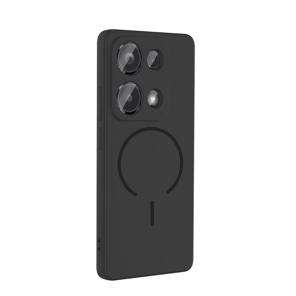 Xiaomi Redmi Note 13 Pro 4G Kılıf M-safe Şarj Özellikli Zore Meta Kapak Titanyum-Gri