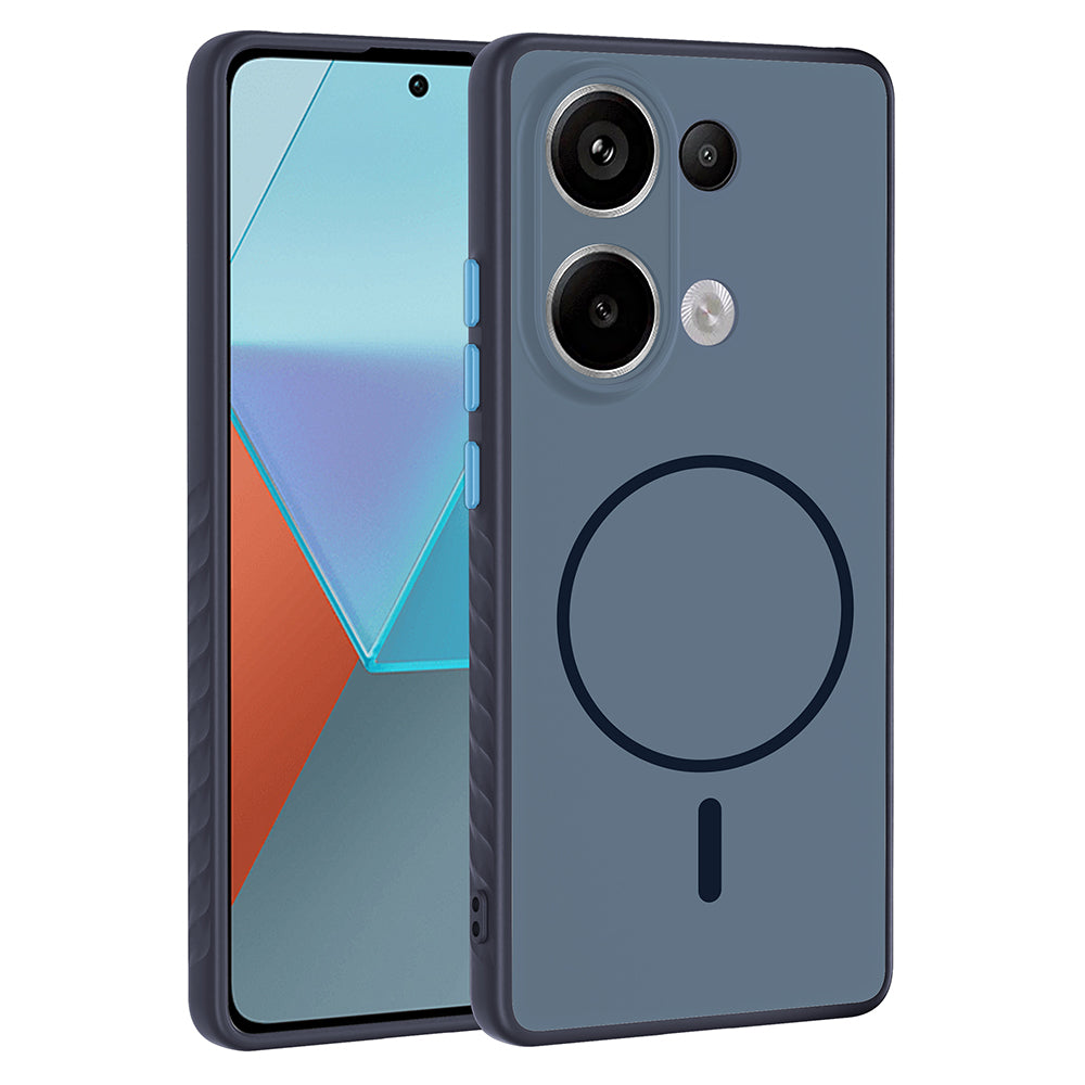 Xiaomi Redmi Note 13 Pro 4G Kılıf M-safe Şarj Özellikli Tea Kapak Lacivert