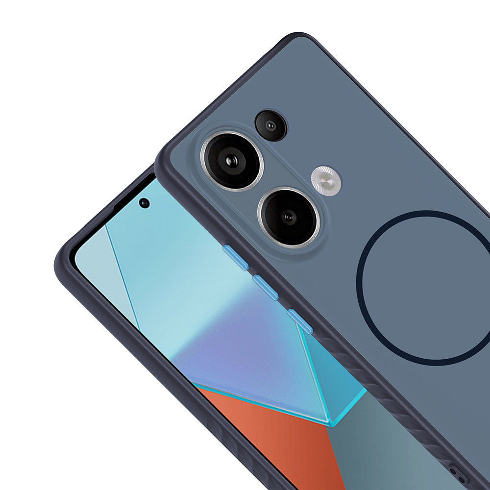 Xiaomi Redmi Note 13 Pro 4G Kılıf M-safe Şarj Özellikli Zore Tea Kapak Lacivert