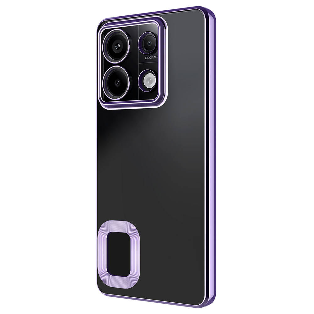 Xiaomi Redmi Note 13 Pro 5G Kılıf Kamera Korumalı Logo Gösteren Zore Omega Kapak Derin Mor
