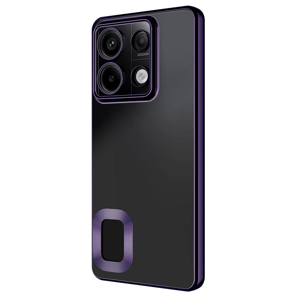 Xiaomi Redmi Note 13 Pro 5G Kılıf Kamera Korumalı Logo Gösteren Zore Omega Kapak Lila
