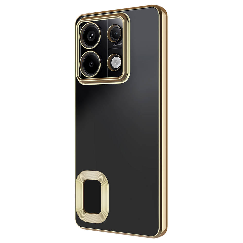 Xiaomi Redmi Note 13 Pro 5G Kılıf Kamera Korumalı Logo Gösteren Zore Omega Kapak Siyah
