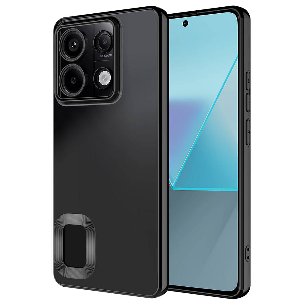 Xiaomi Redmi Note 13 Pro 5G Kılıf Kamera Korumalı Logo Gösteren Zore Omega Kapak Siyah