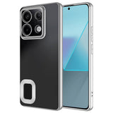 Xiaomi Redmi Note 13 Pro 5G Kılıf Kamera Korumalı Logo Gösteren Zore Omega Kapak Gümüş