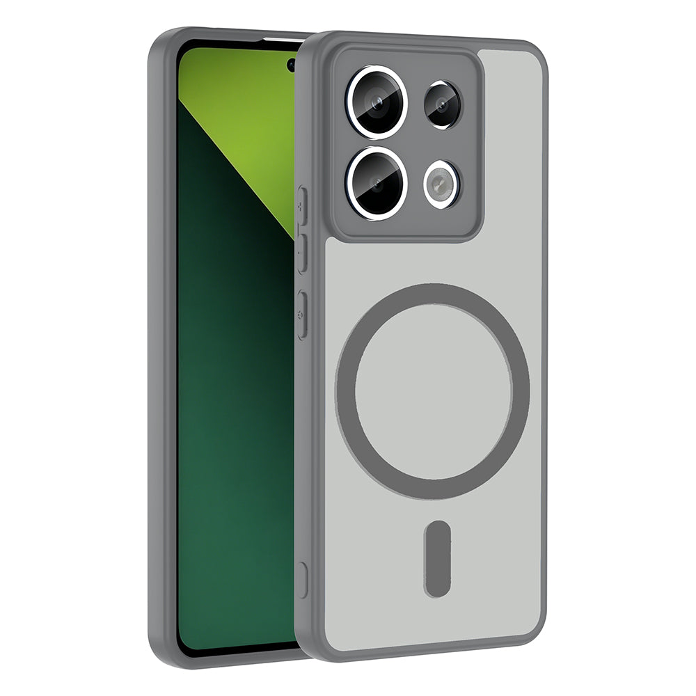 Xiaomi Redmi Note 13 Pro 5G Kılıf M-safe Şarj Özellikli Zore Babet Kapak Gri