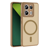 Xiaomi Redmi Note 13 Pro 5G Kılıf M-safe Şarj Özellikli Zore Babet Kapak Kahverengi