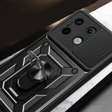 Xiaomi Redmi Note 13 Pro 5G Kılıf Magnetik Standlı Kamera Korumalı Zore Sürgülü Vega Kapak Mavi