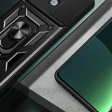 Xiaomi Redmi Note 13 Pro 5G Kılıf Magnetik Standlı Kamera Korumalı Zore Sürgülü Vega Kapak Mavi