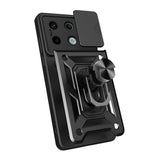 Xiaomi Redmi Note 13 Pro 5G Kılıf Magnetik Standlı Kamera Korumalı Zore Sürgülü Vega Kapak Siyah