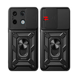 Xiaomi Redmi Note 13 Pro 5G Kılıf Magnetik Standlı Kamera Korumalı Zore Sürgülü Vega Kapak Mavi