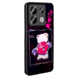 Xiaomi Redmi Note 13 Pro 5G Kılıf Parlayan Kabartmalı İkonik Figürlü Zore Amas Silikon Kapak Pembe
