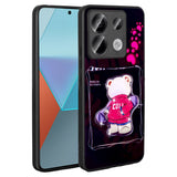 Xiaomi Redmi Note 13 Pro 5G Kılıf Parlayan Kabartmalı İkonik Figürlü Zore Amas Silikon Kapak Siyah