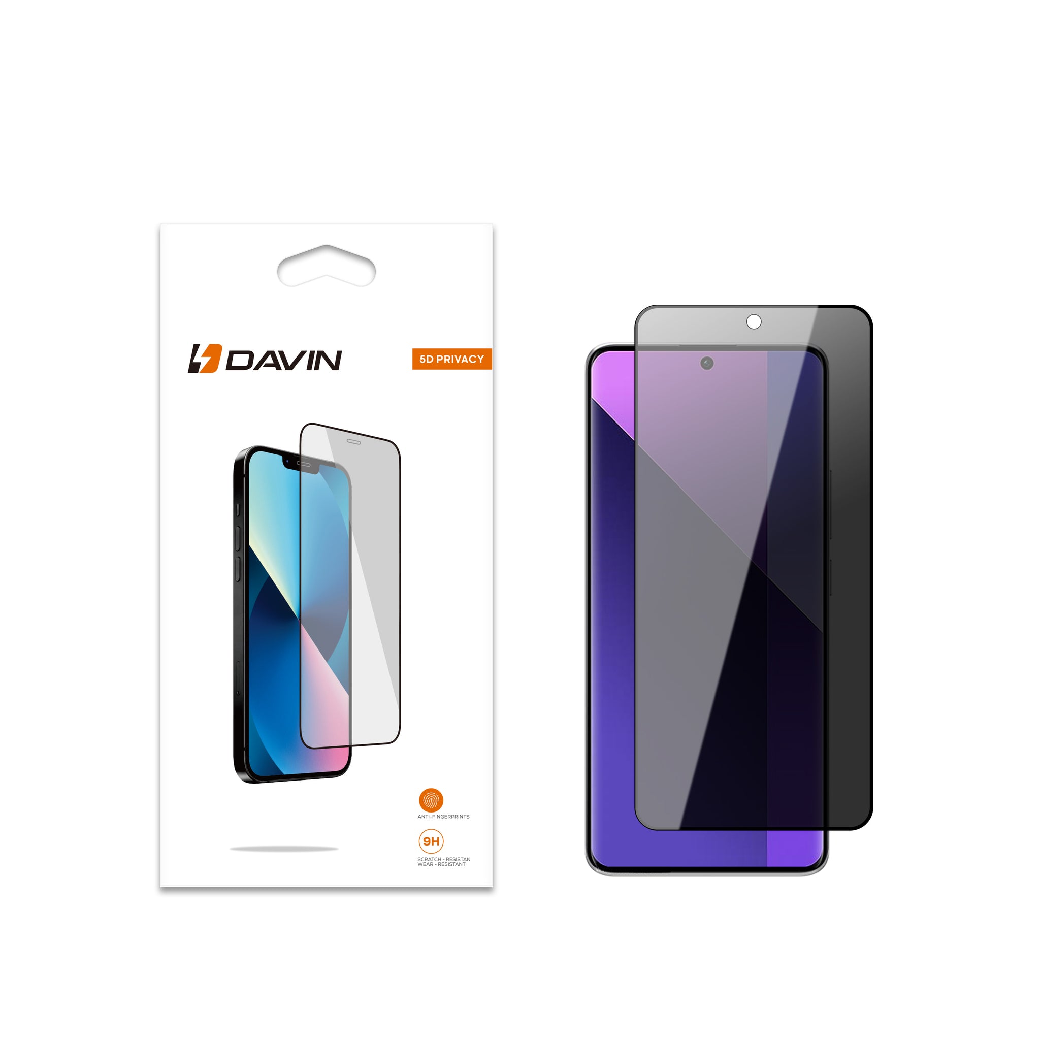 Xiaomi Redmi Note 13 Pro Plus 5G Davin 5D Privacy Cam Ekran Koruyucu Siyah