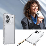 Xiaomi Redmi Note 13 Pro Plus 5G Kılıf Airbagli Takılabilir Askı Aparatlı Zore Snap Silikon Kapak Şeffaf