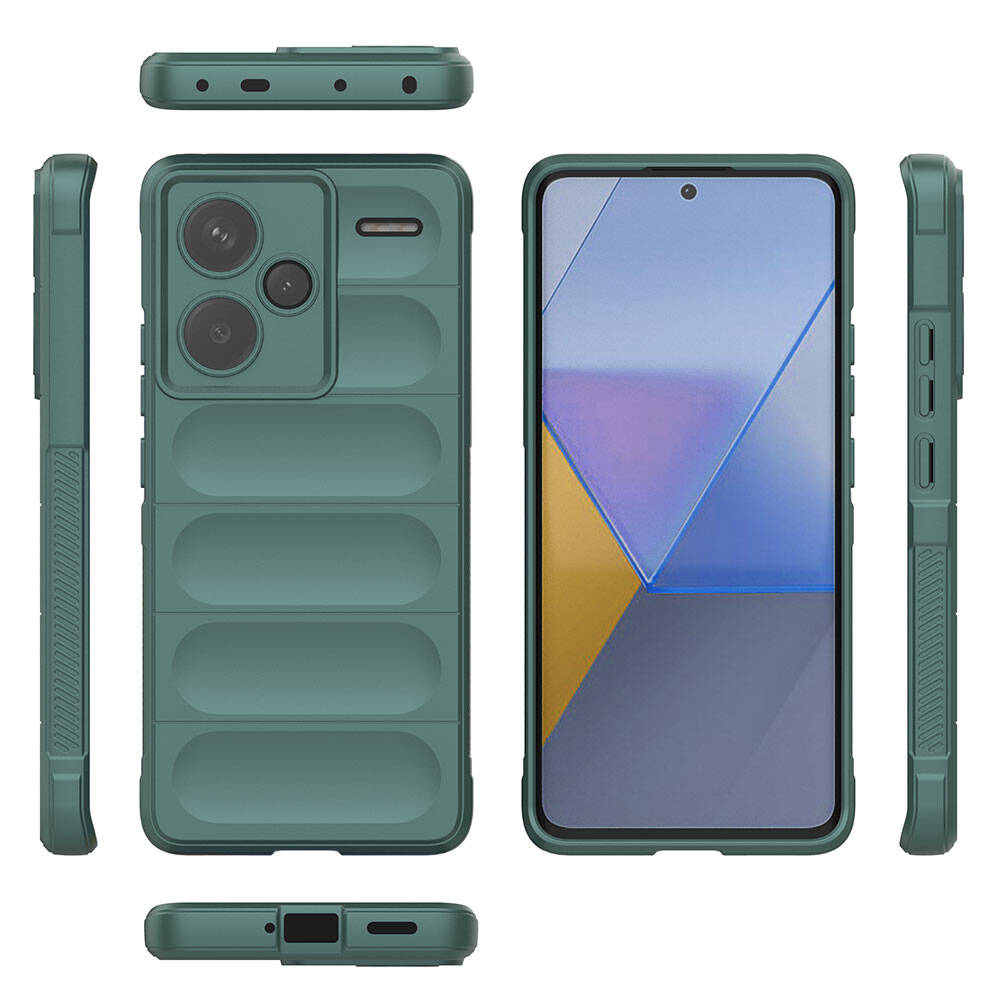 Xiaomi Redmi Note 13 Pro Plus 5G Kılıf Esnek TPU Oyuklu Arka Yüzey Tasarımlı Zore Etnik Silikon Kapak Kırmızı