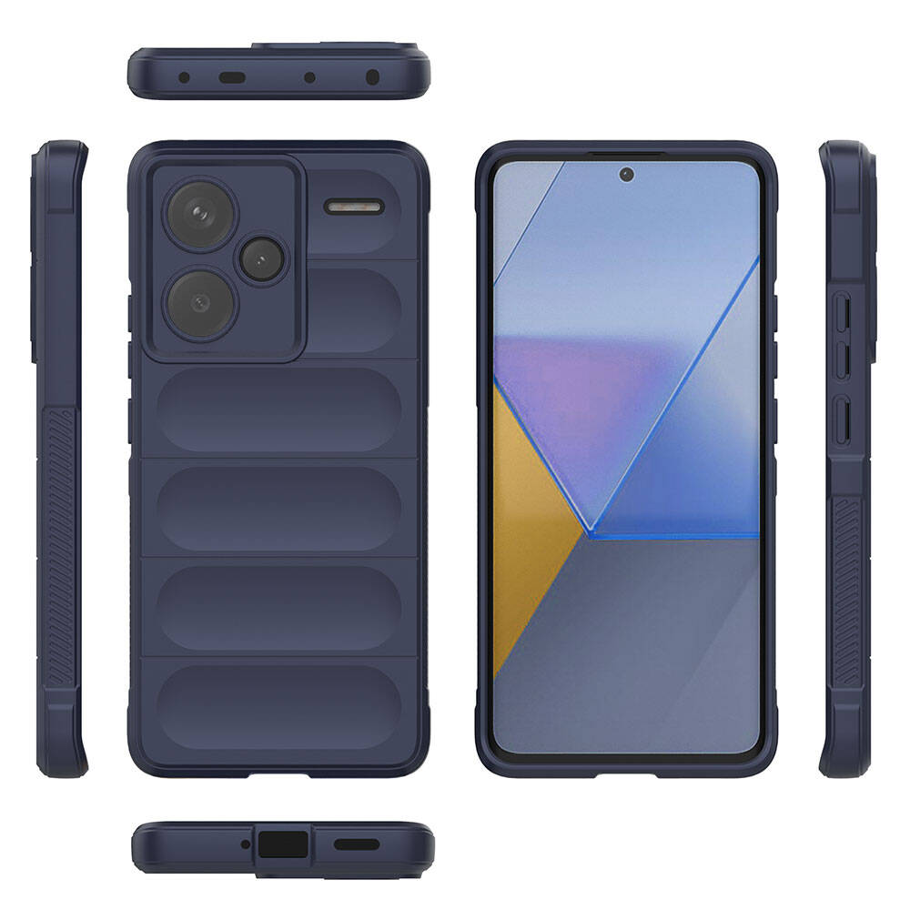 Xiaomi Redmi Note 13 Pro Plus 5G Kılıf Esnek TPU Oyuklu Arka Yüzey Tasarımlı Zore Etnik Silikon Kapak Kırmızı
