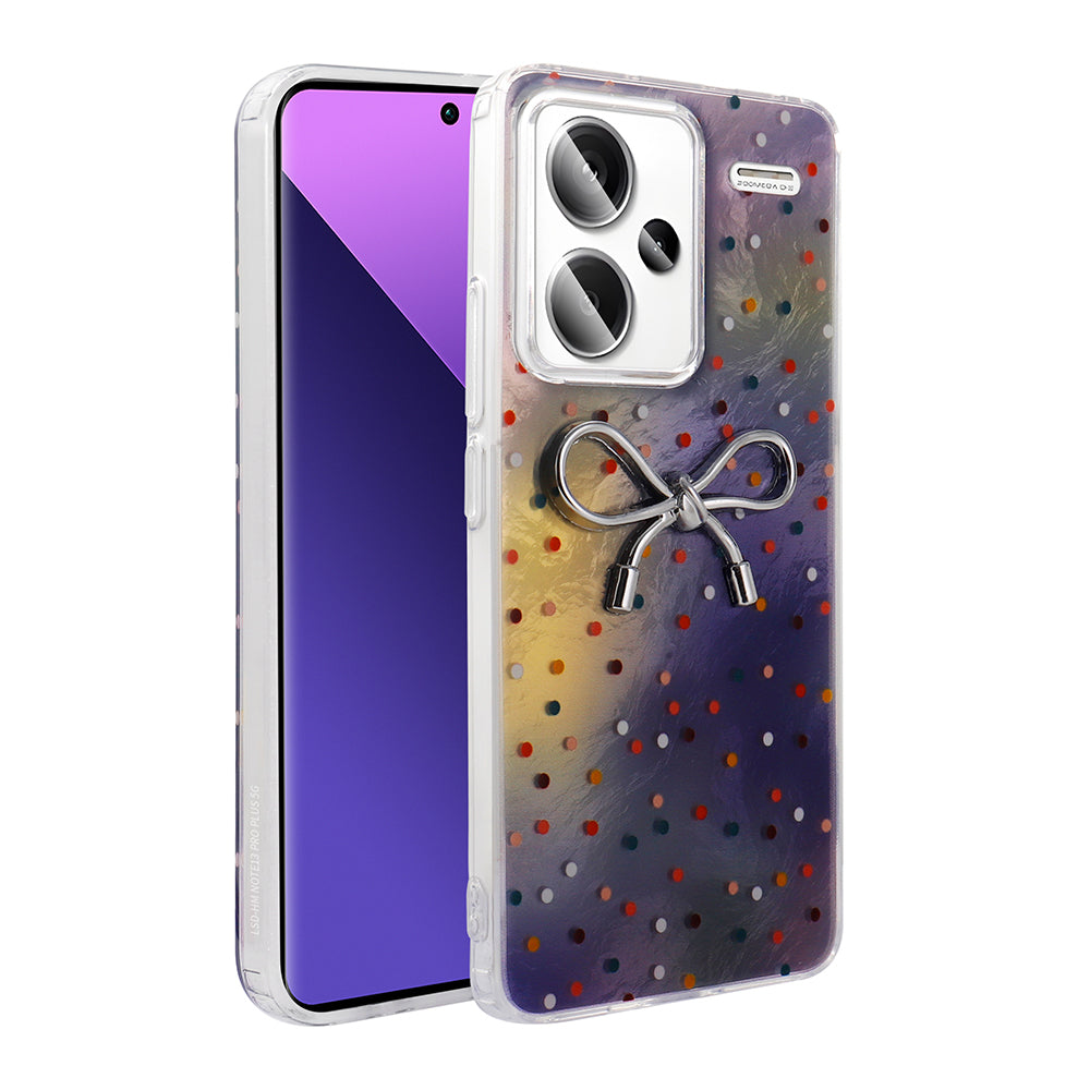 Xiaomi Redmi Note 13 Pro Plus 5G Kılıf Kamera Korumalı Figürlü Zore Ponti Silikon Kapak Lila