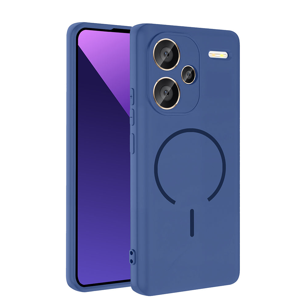 Xiaomi Redmi Note 13 Pro Plus 5G Kılıf M-safe Şarj Özellikli Zore Meta Kapak Titanyum-Gri