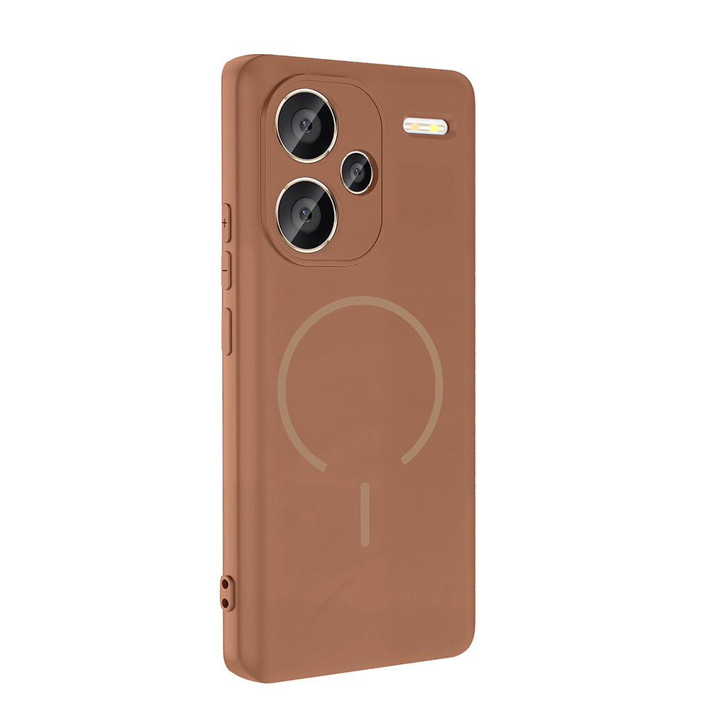 Xiaomi Redmi Note 13 Pro Plus 5G Kılıf M-safe Şarj Özellikli Zore Meta Kapak Rose Pembe