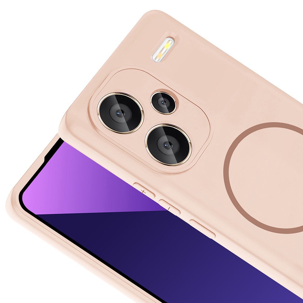 Xiaomi Redmi Note 13 Pro Plus 5G Kılıf M-safe Şarj Özellikli Zore Meta Kapak Rose Pembe