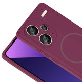 Xiaomi Redmi Note 13 Pro Plus 5G Kılıf M-safe Şarj Özellikli Zore Meta Kapak Rose Pembe