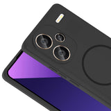 Xiaomi Redmi Note 13 Pro Plus 5G Kılıf M-safe Şarj Özellikli Zore Meta Kapak Titanyum-Gri