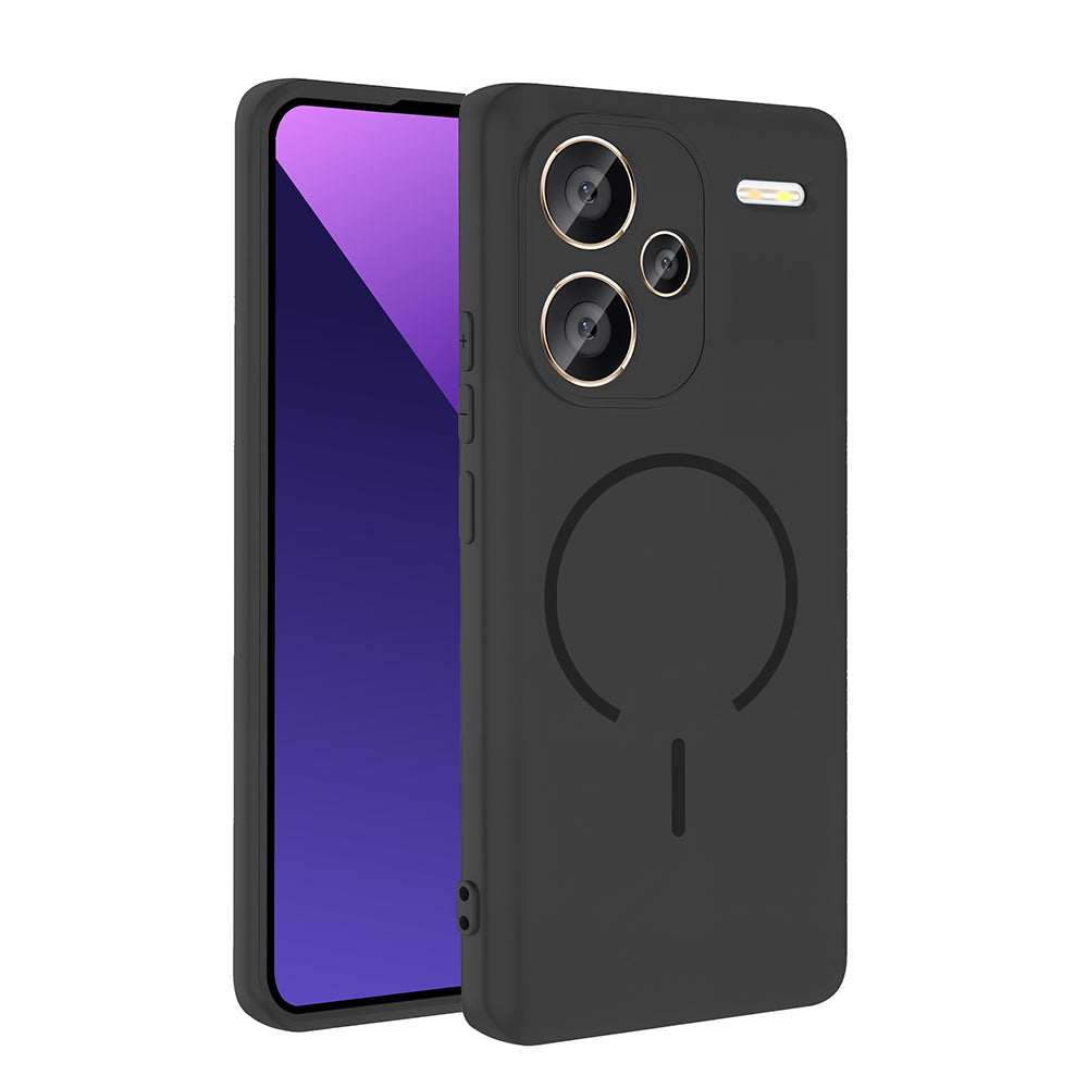 Xiaomi Redmi Note 13 Pro Plus 5G Kılıf M-safe Şarj Özellikli Zore Meta Kapak Siyah