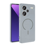 Xiaomi Redmi Note 13 Pro Plus 5G Kılıf M-safe Şarj Özellikli Zore Meta Kapak Titanyum-Gri