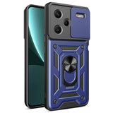 Xiaomi Redmi Note 13 Pro Plus 5G Kılıf Magnetik Standlı Kamera Korumalı Zore Sürgülü Vega Kapak Siyah