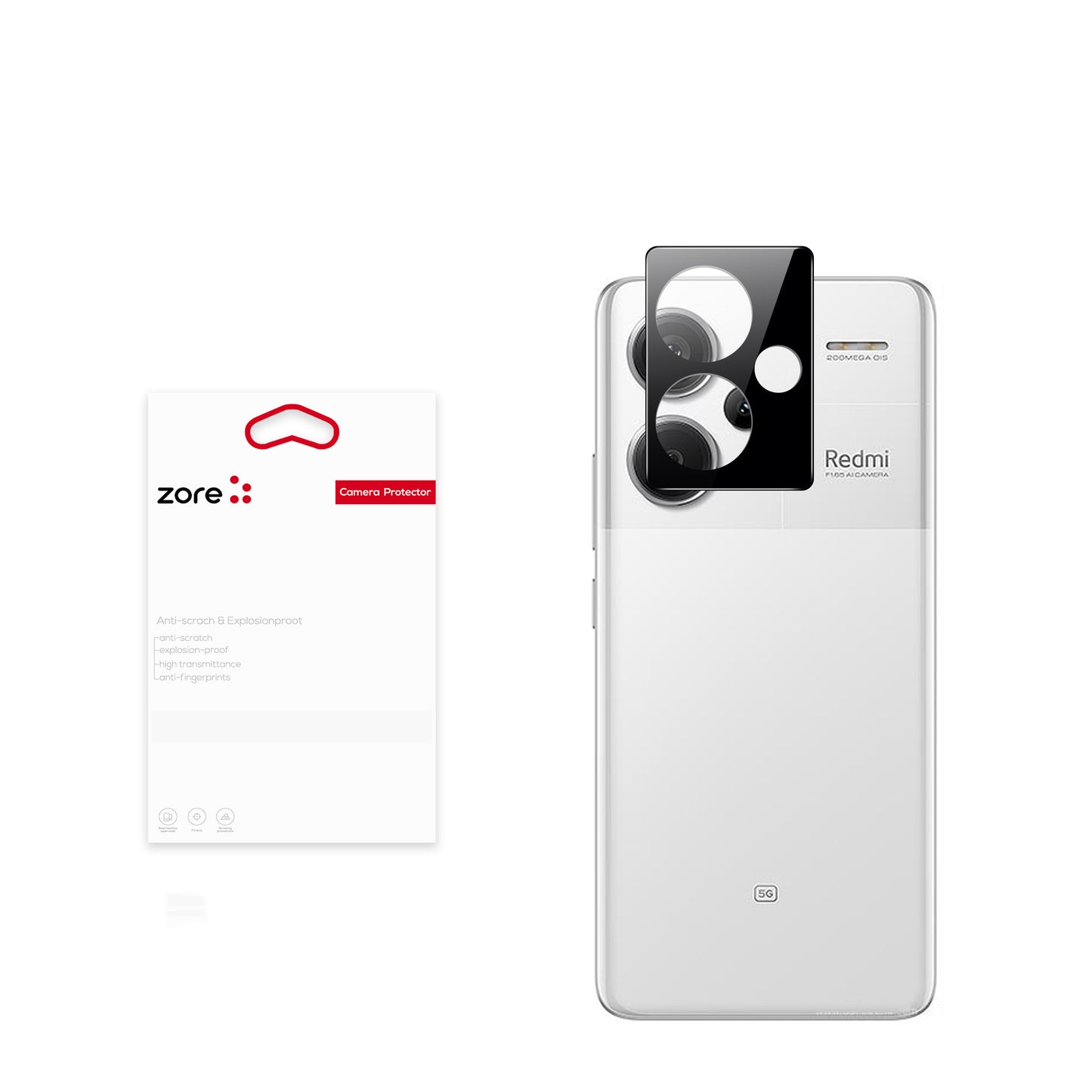 Xiaomi Redmi Note 13 Pro Plus 5G Zore 3D Kamera Camı Siyah